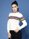 Women Winter White Acrylic Sweater - Wool Trees