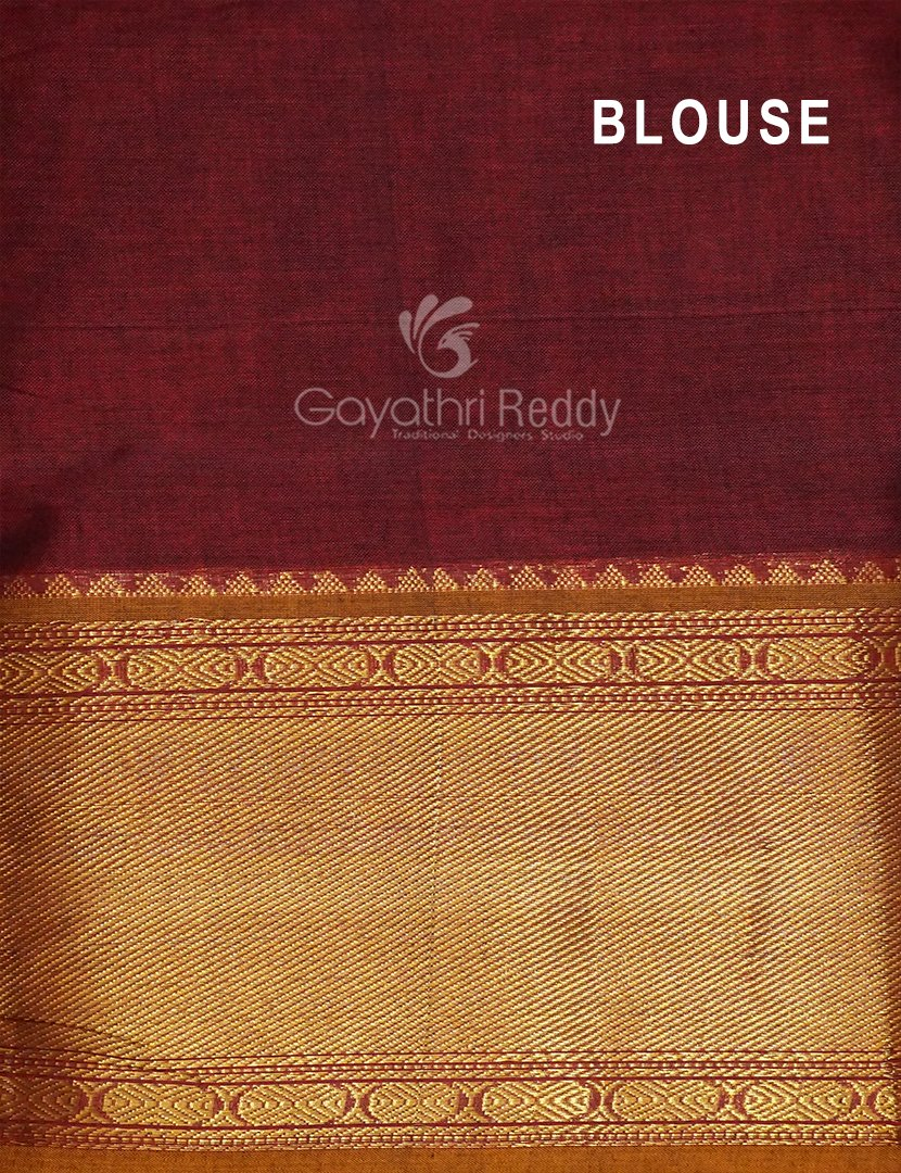 Kalanetha Maroon Coloured Pure Narayanpet Cotton Saree By Gayathri Reddy Designer Studio