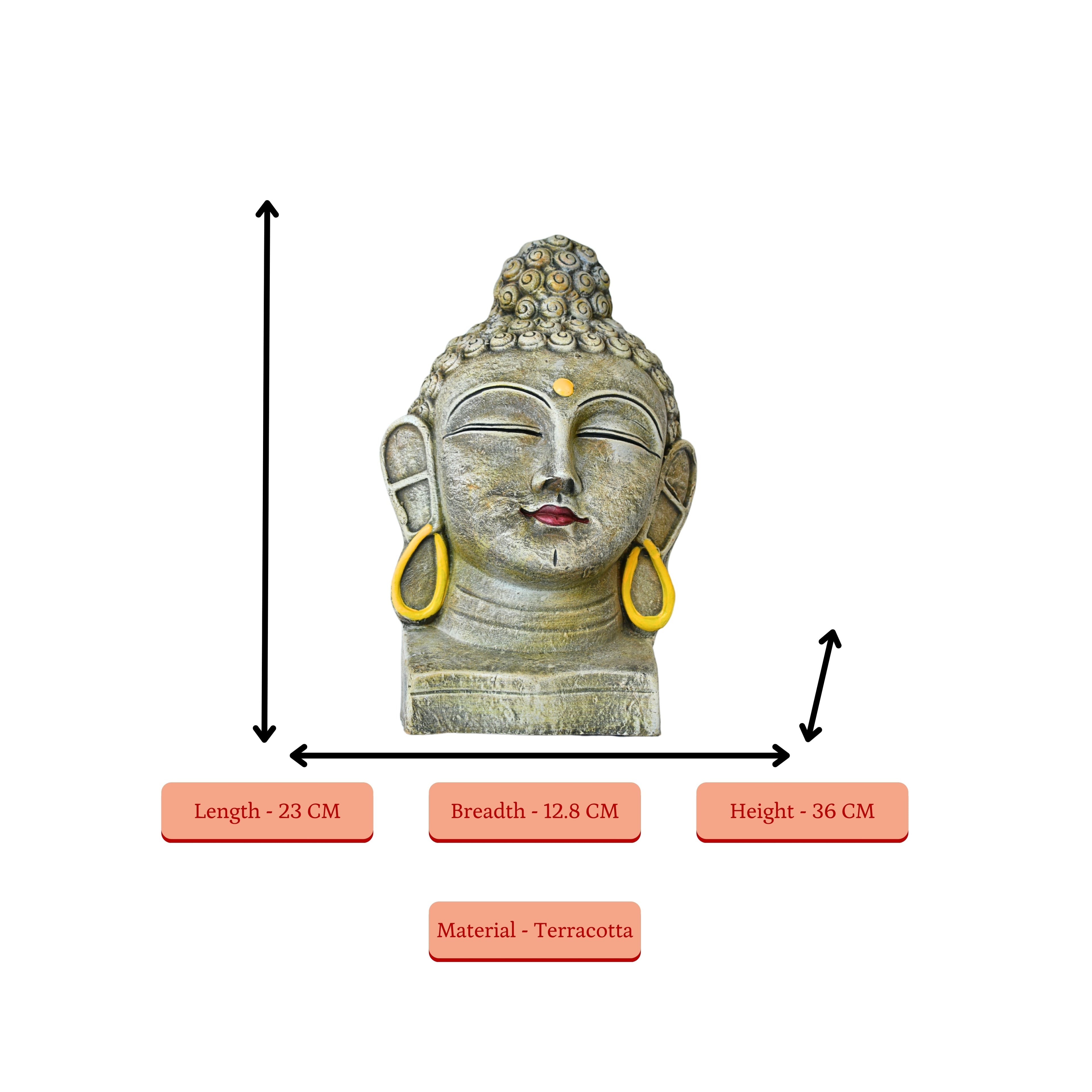 Sowpeace Terracotta Buddha's Serene Reflection