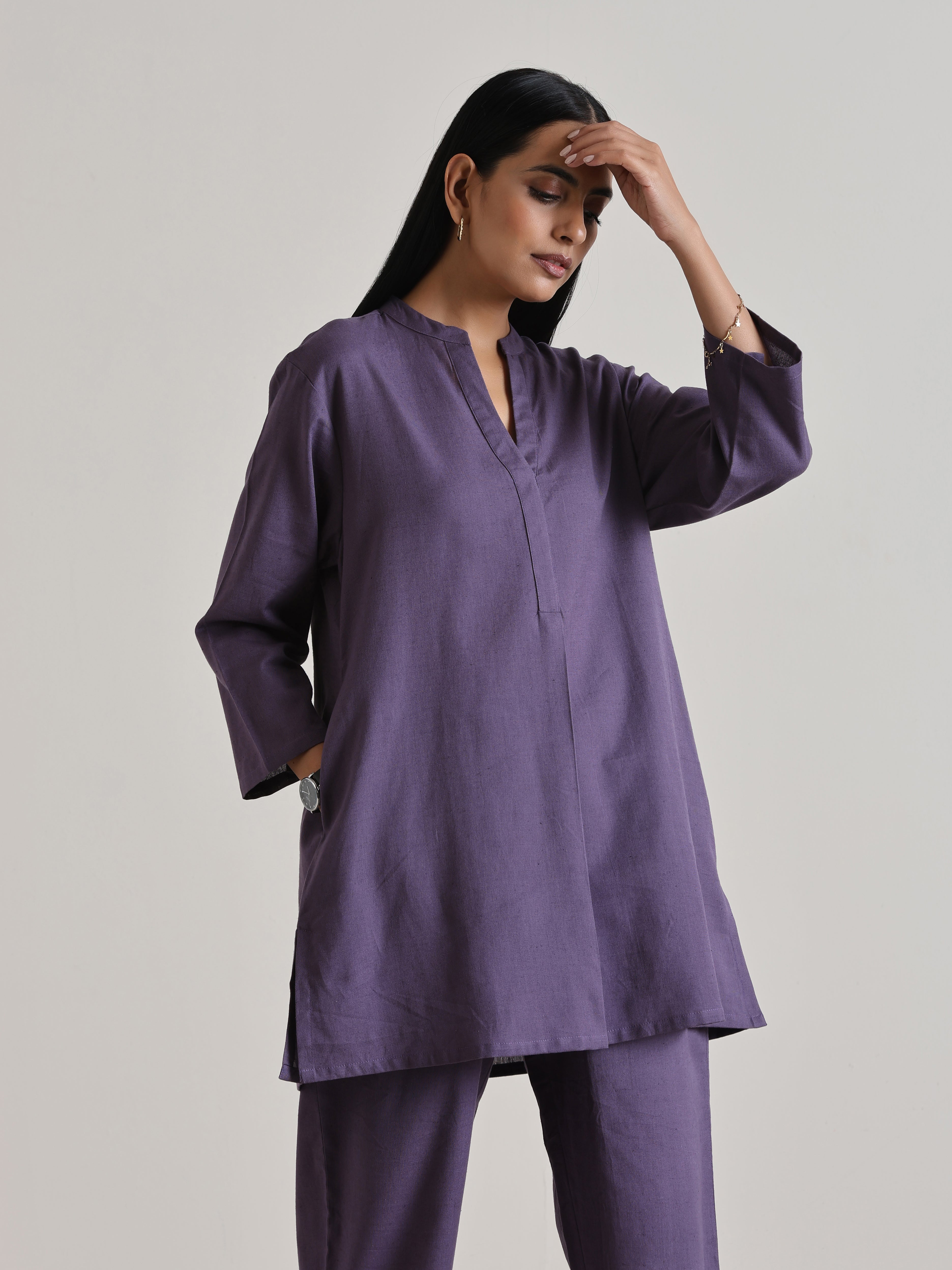 trueBrowns Plum Purple Relaxed Fit Co-Ord Set