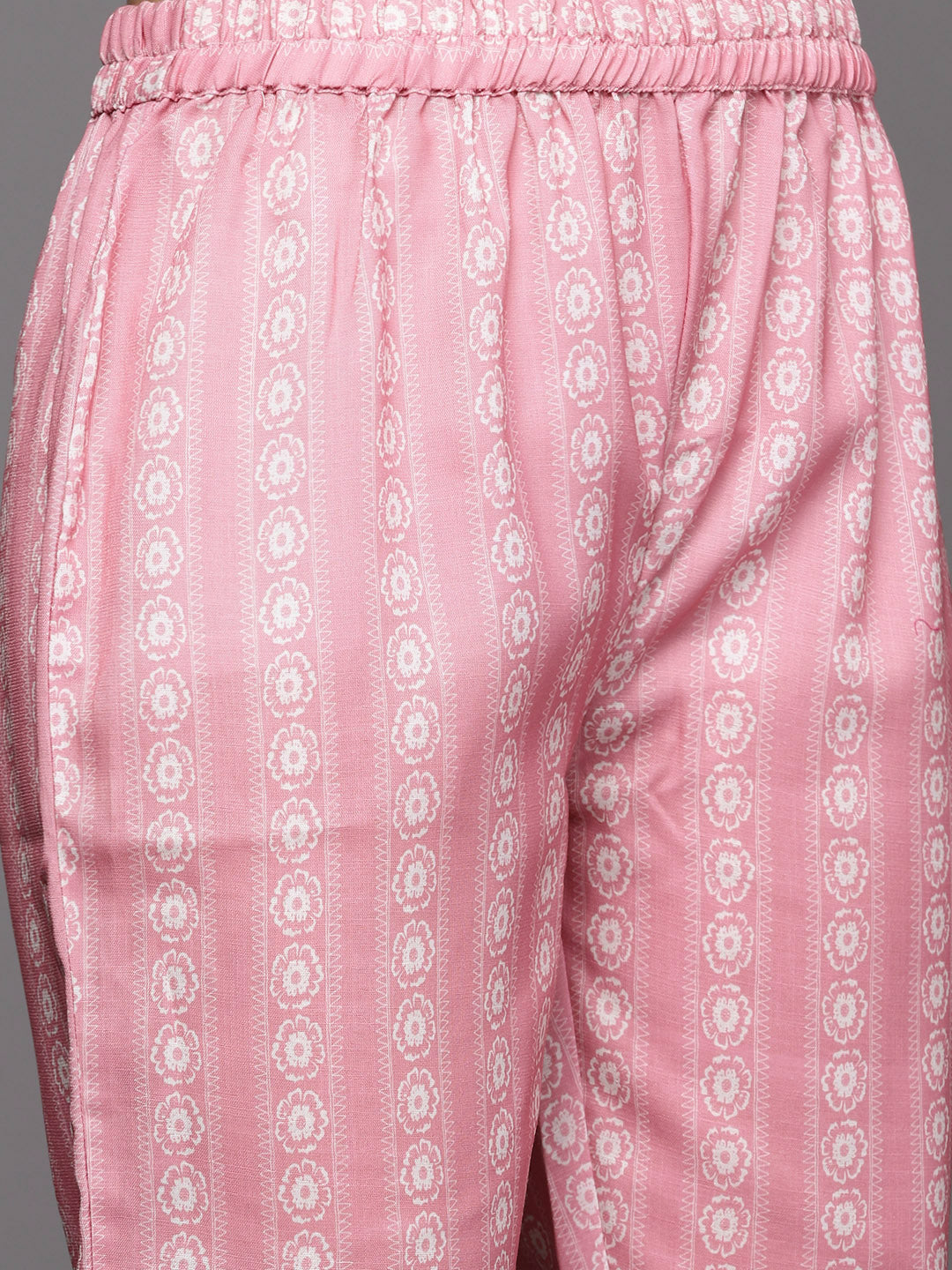 KSUT (House of Varanga) Pink Digital Printed Kurta Paired With Printed Straight Trouser