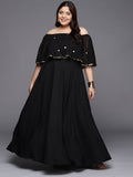Ahalyaa Plus Size Off-Shoulder Maxi Ethnic Dress