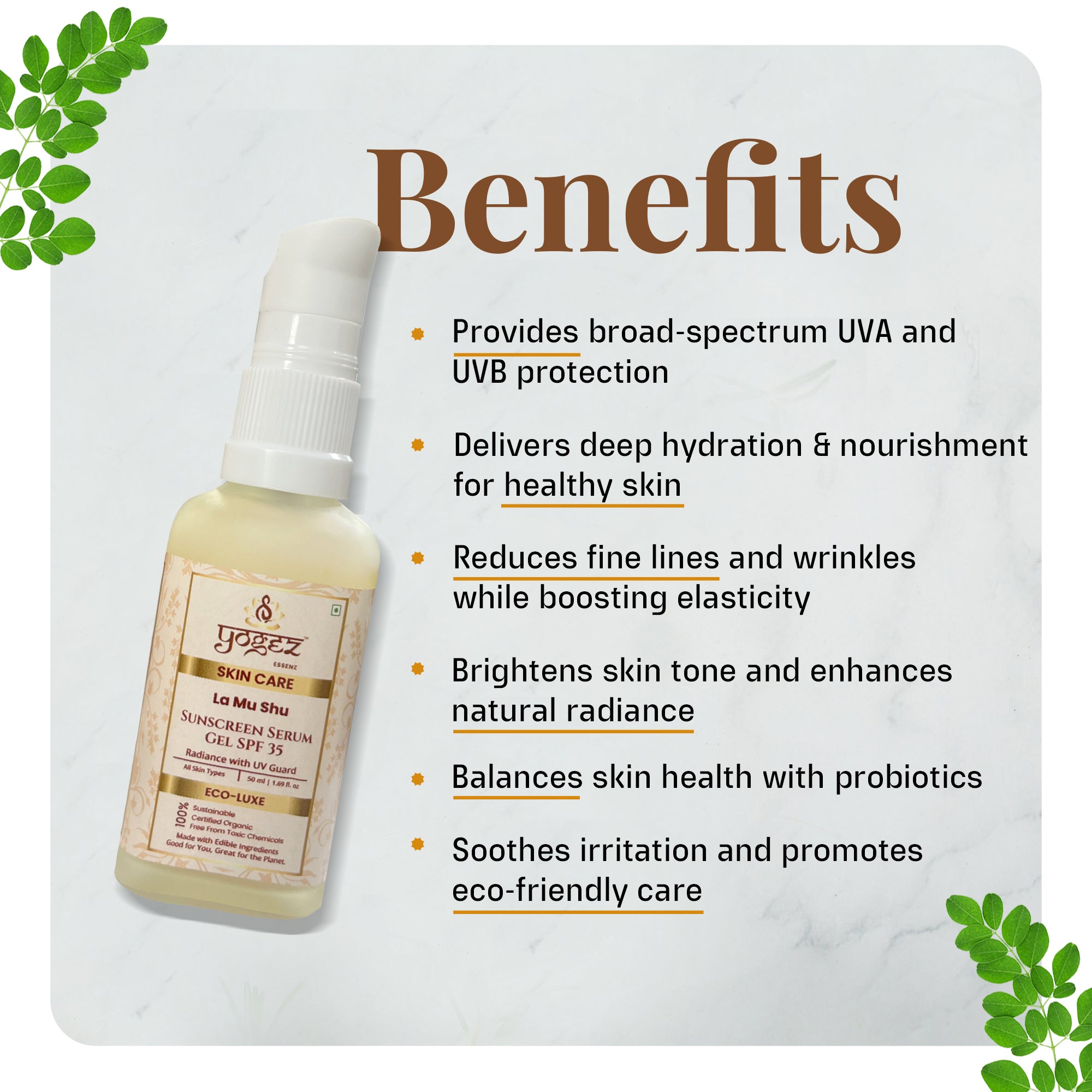 Yogez La Mu Shu Sunscreen Serum Gel SPF 35