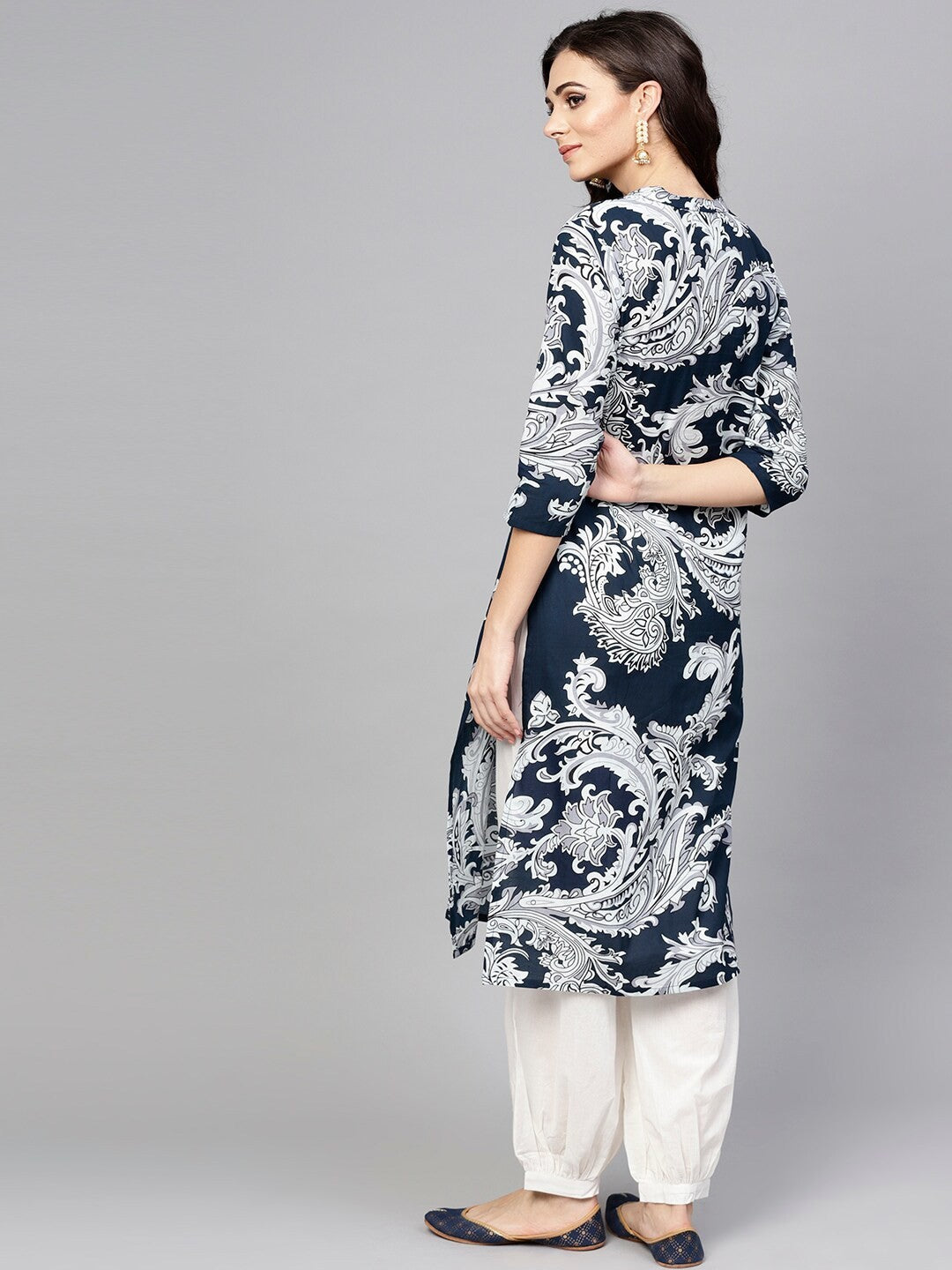 Antaran Blue Pure Cotton Printed Kurta Pant Set