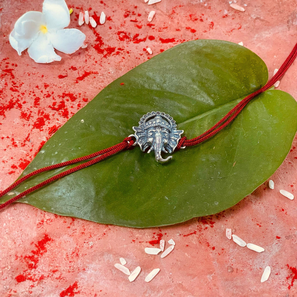 trueBrowns 925 Sterling Silver Ganesh Idol Thread Rakhi