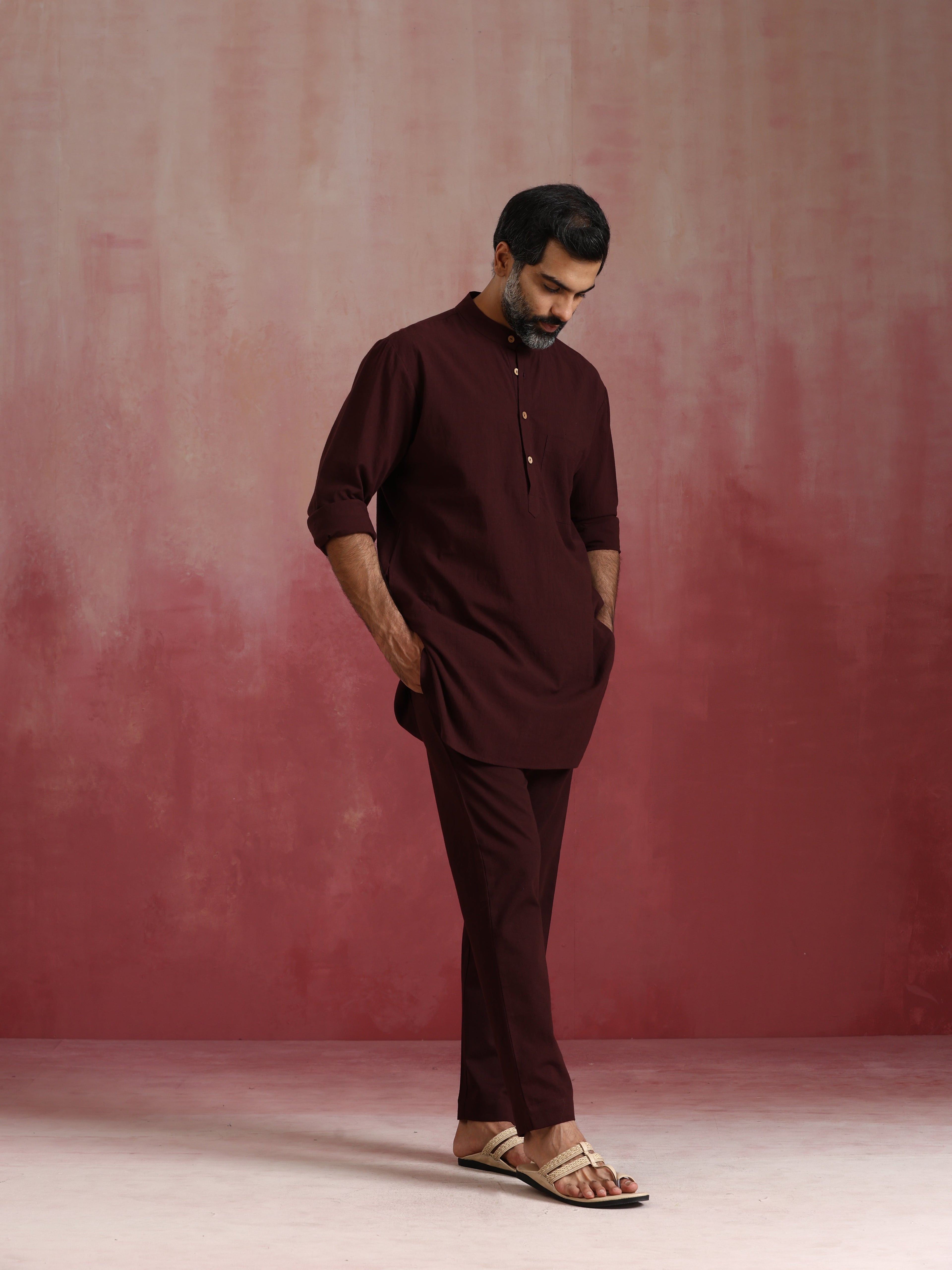 trueBrowns Men's Cola Cotton Mandarin Collar Kurta Co-ord set