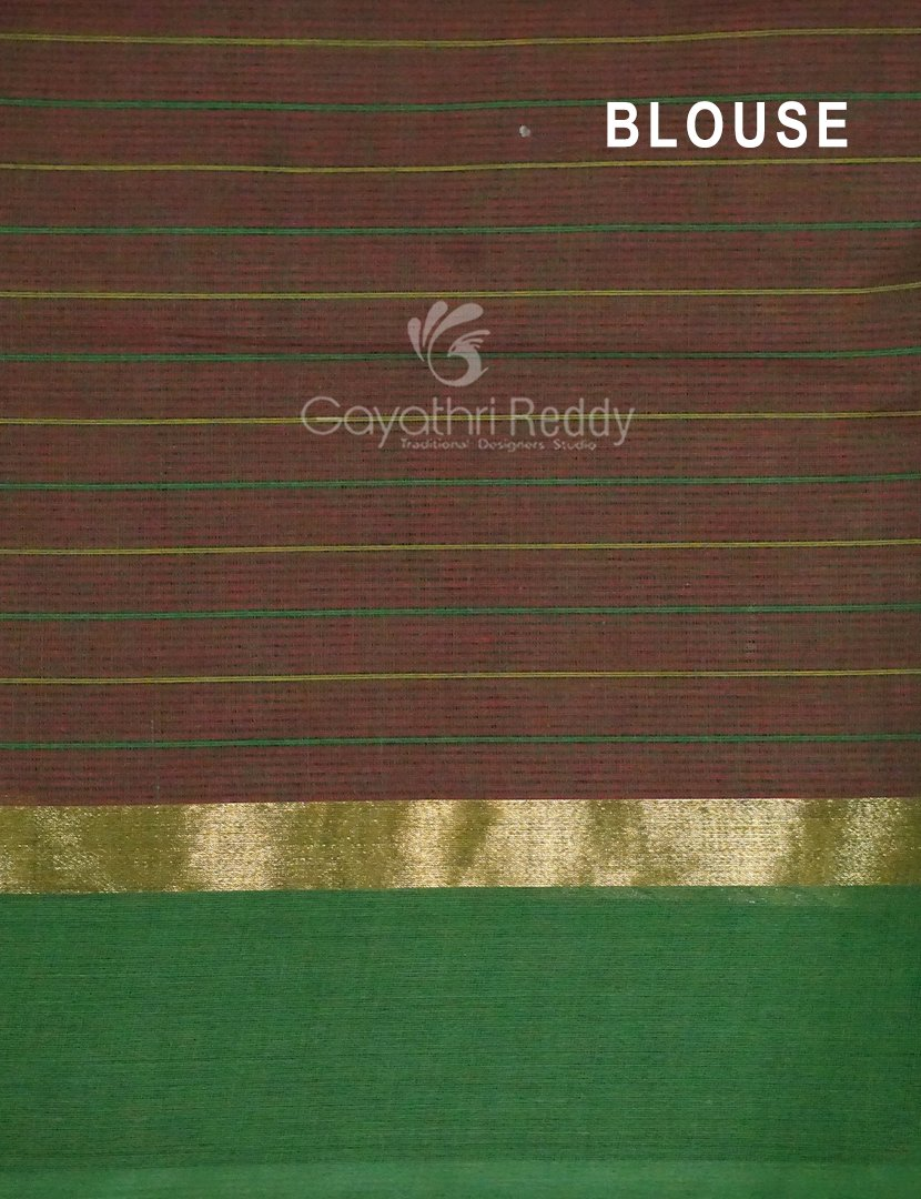 Maroon With Checks Pure Mangalgiri Cotton Saree By Gayathri Reddy Designer Studio