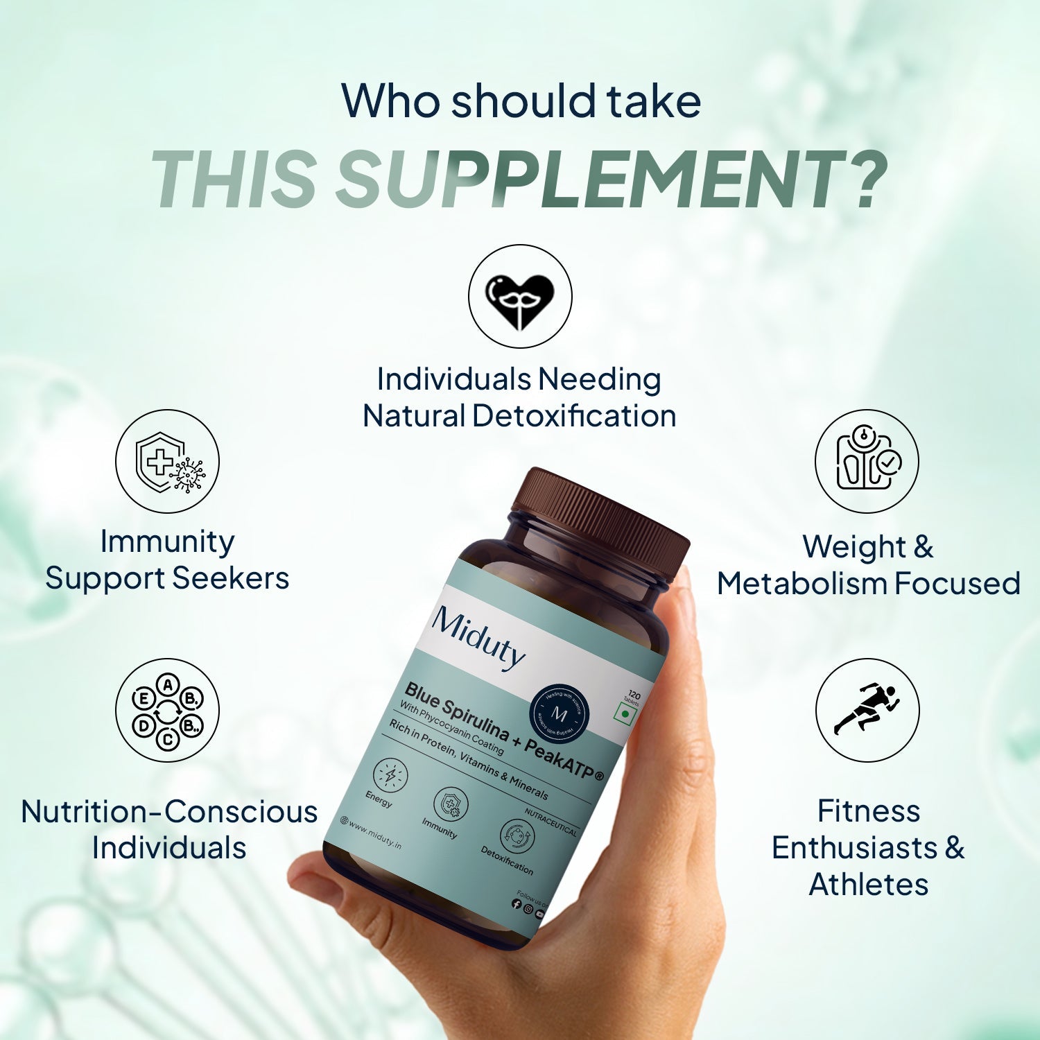 Miduty by Palak Notes Blue Spirulina Tablets