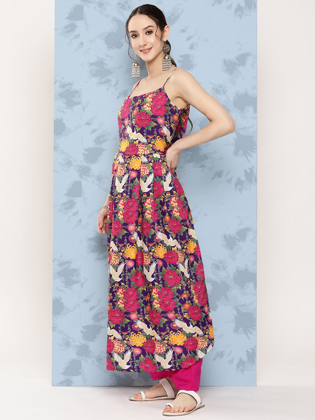 InWeave Women's Navy Bird Japanese Art Strappy Set
