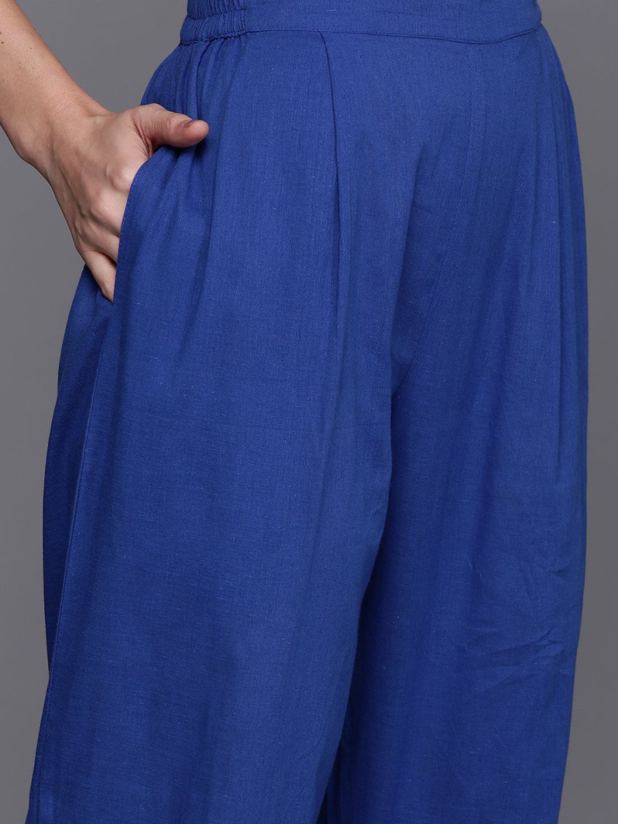 Ahalyaa Floral Printed High Slit Gotta Patti Pure Cotton Kurta with Harem Pants