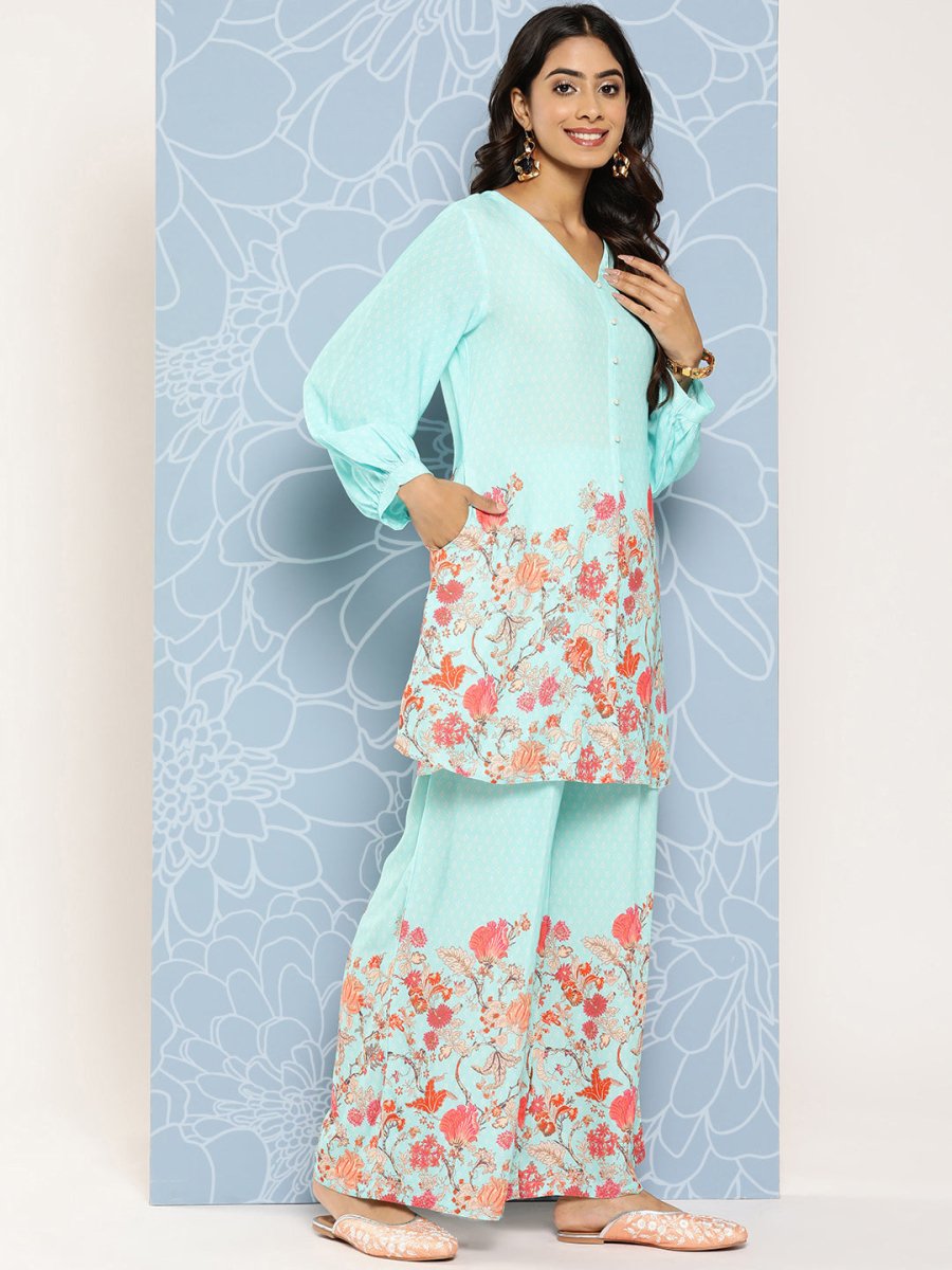 Ahalyaa Floral Printed Ethnic Co-Ords