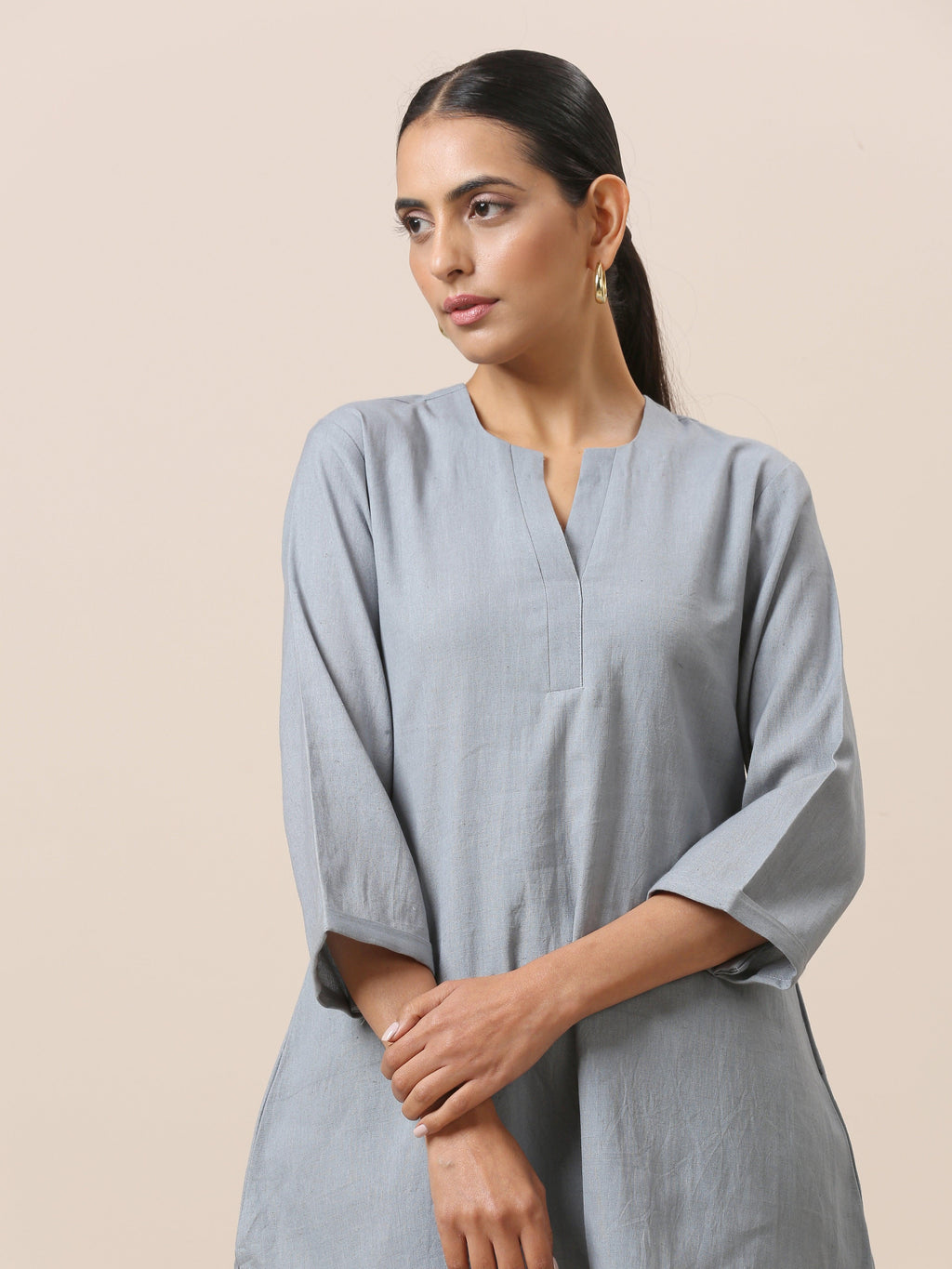 trueBrowns Cotton Steel Blue Short Co-Ord Set | Relove