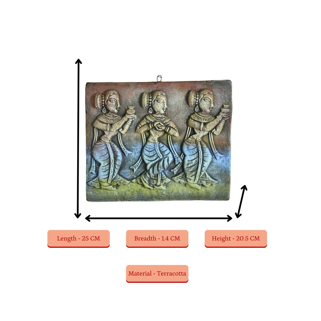 Sowpeace Premium Terracotta Abstract Three Women Wall Art