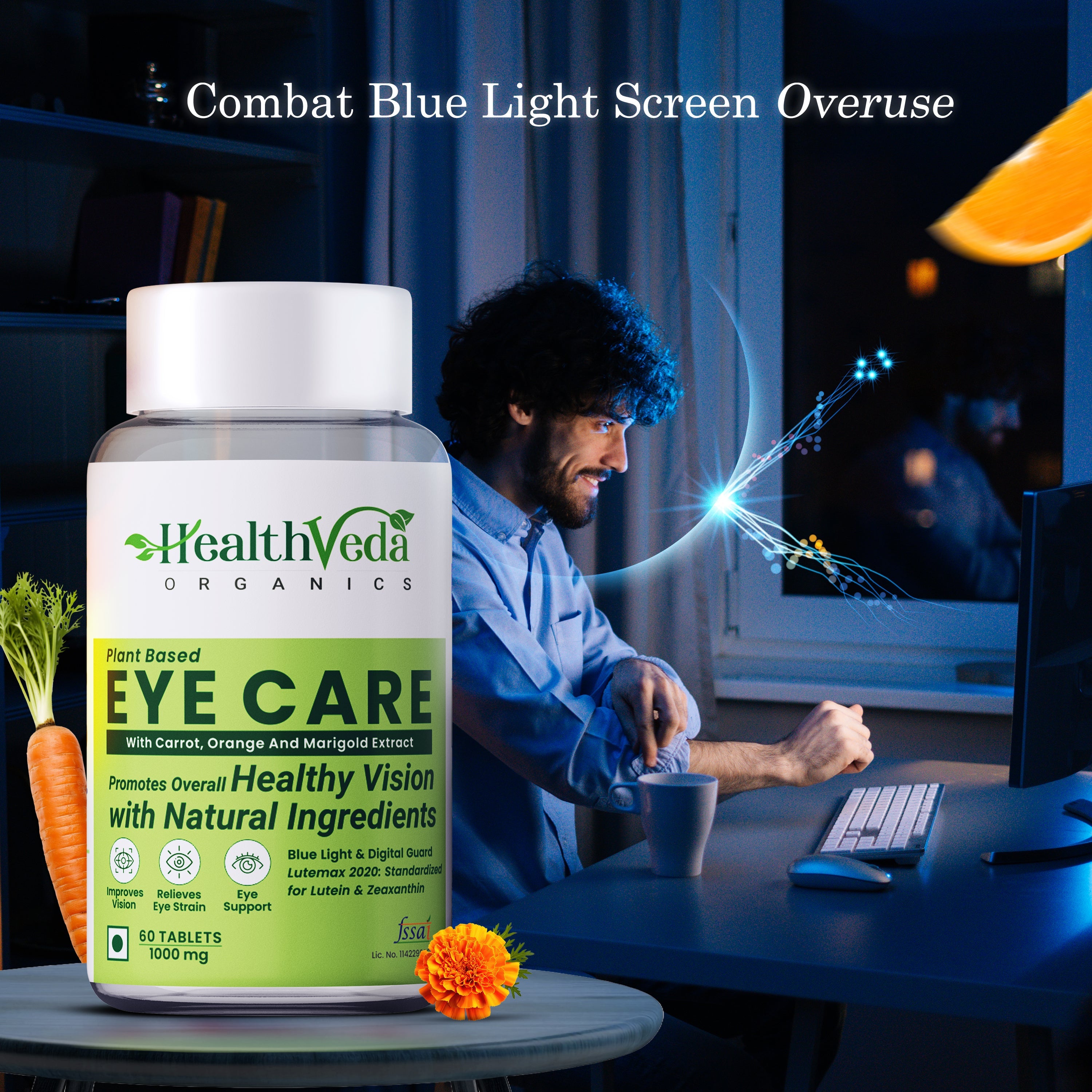 Health Veda Organics Plant Based Eye Care Supplements Tablets