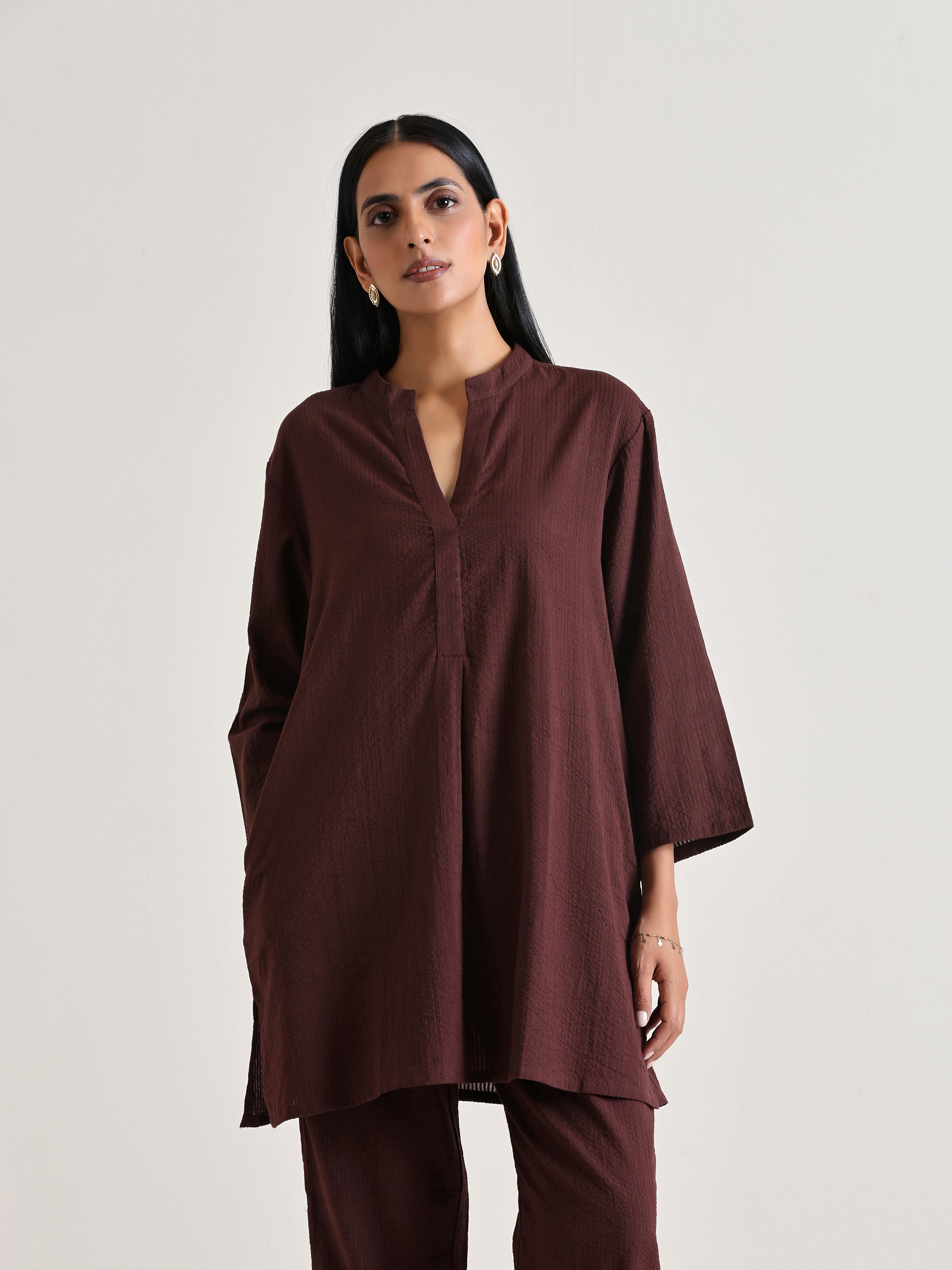 trueBrowns Cola Brown Relaxed Fit Co-Ord Set