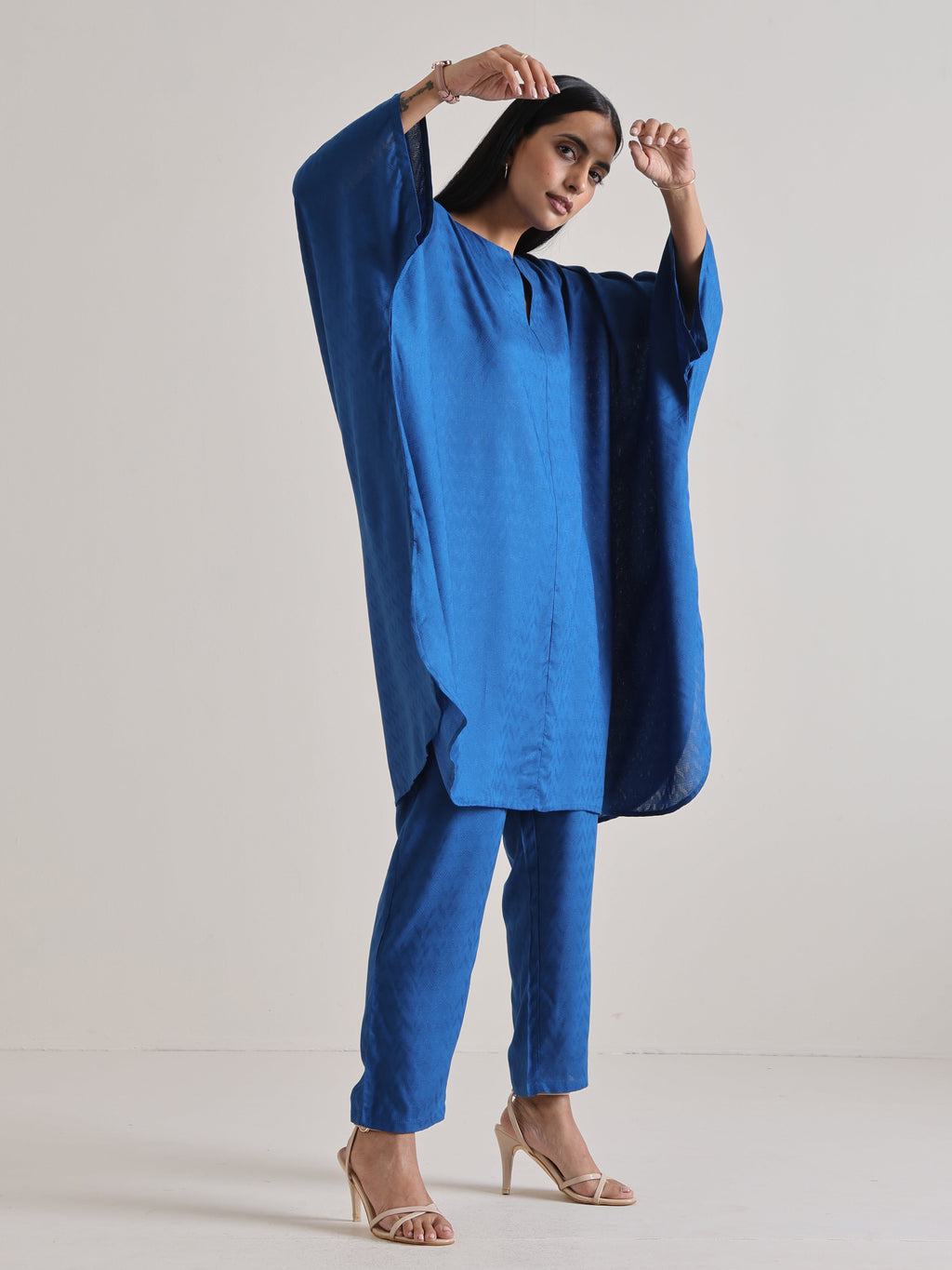 trueBrowns Ink Blue Oversized Round Co-Ord Set