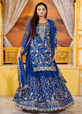 Teeya Creation Blue Color Georgette Heavy Embroidery Work Fully Stitched Lehenga Suit Set