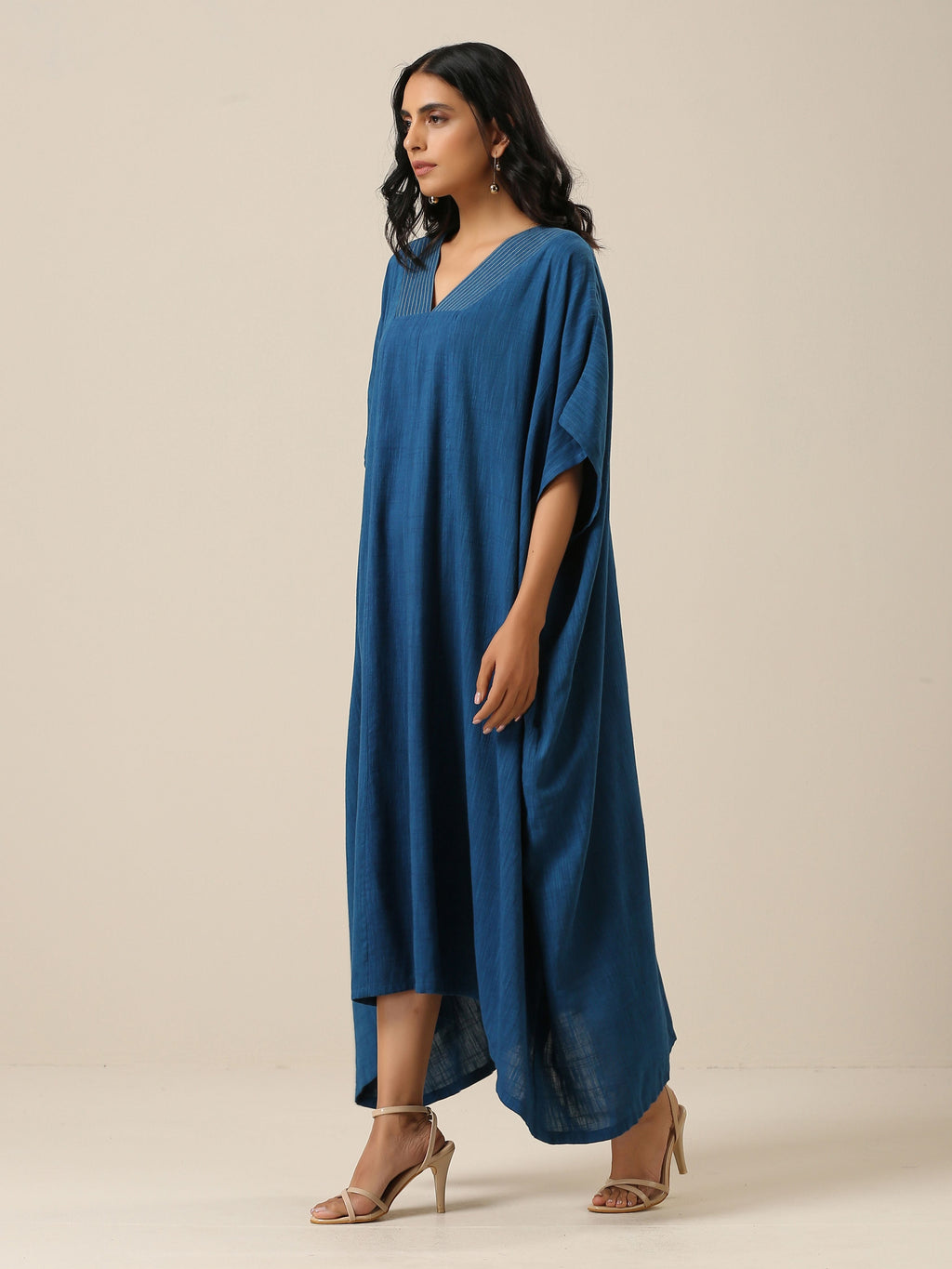 trueBrowns Classic Blue Panel Kaftan dress