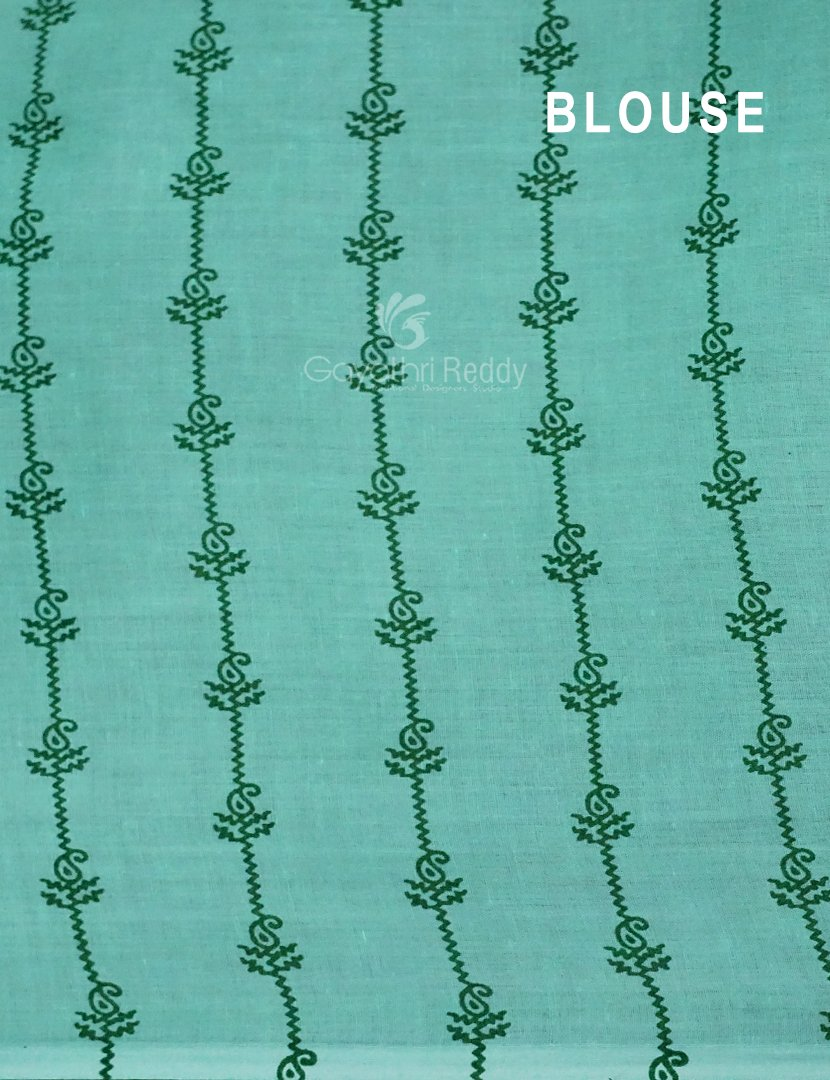 Tomato Red Colour Block Print Pure Mulmul Cotton Saree By Gayathri Reddy Designer Studio
