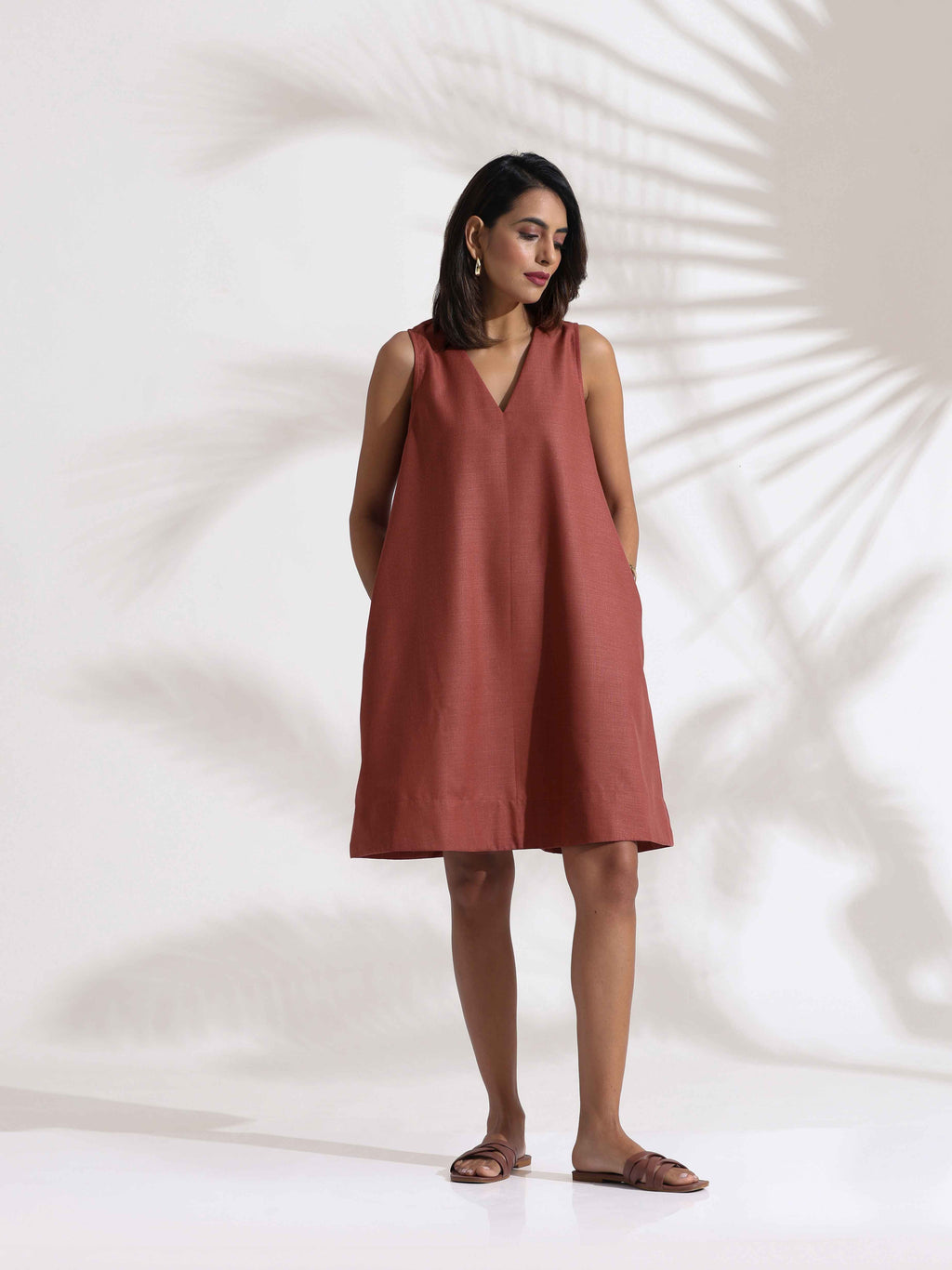 trueBrowns Pink Slub Dress
