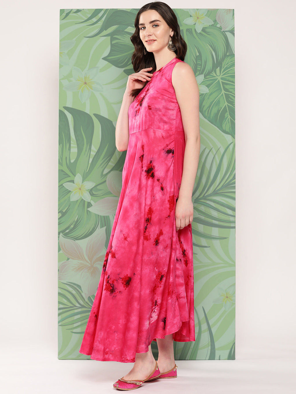 InWeave Women's Magenta Tie And Die Dress