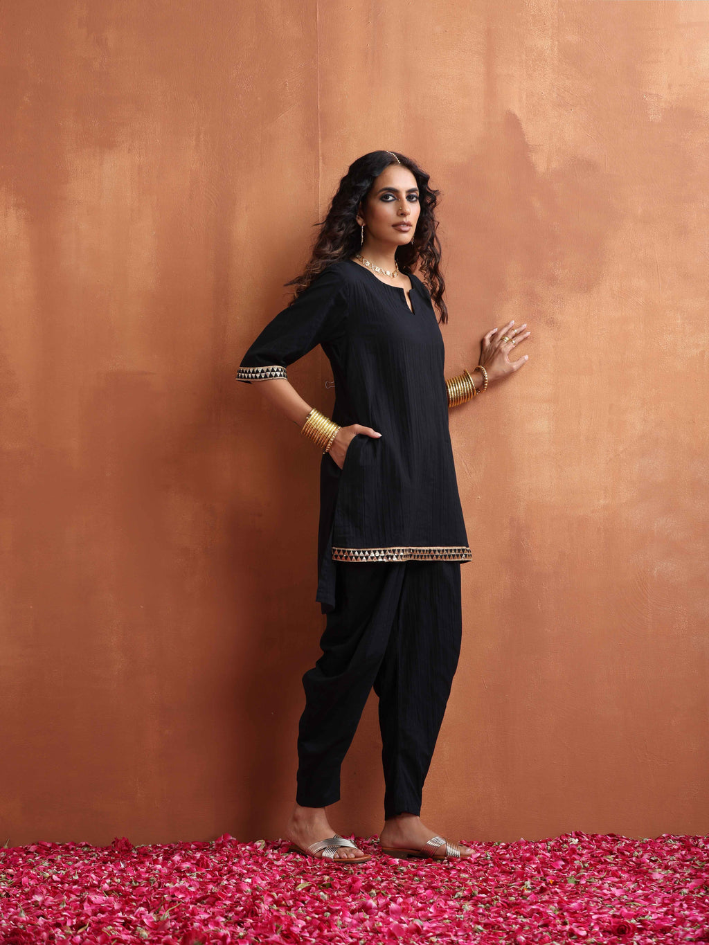 trueBrowns Black Cotton Co-ord Set