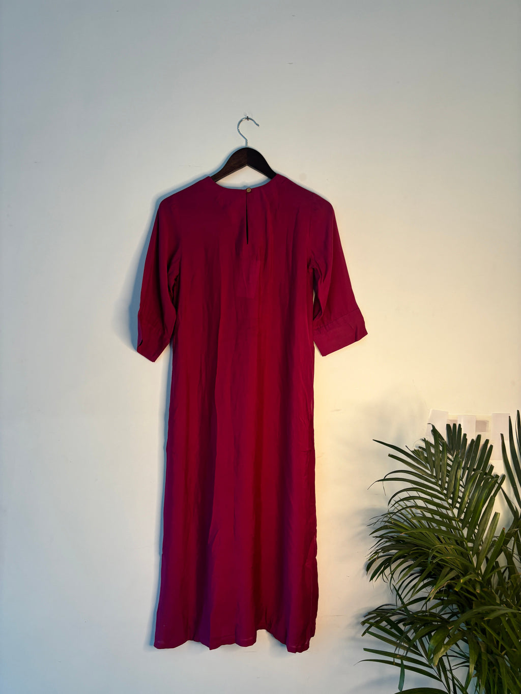 trueBrowns Pink Muslin Long Kurta