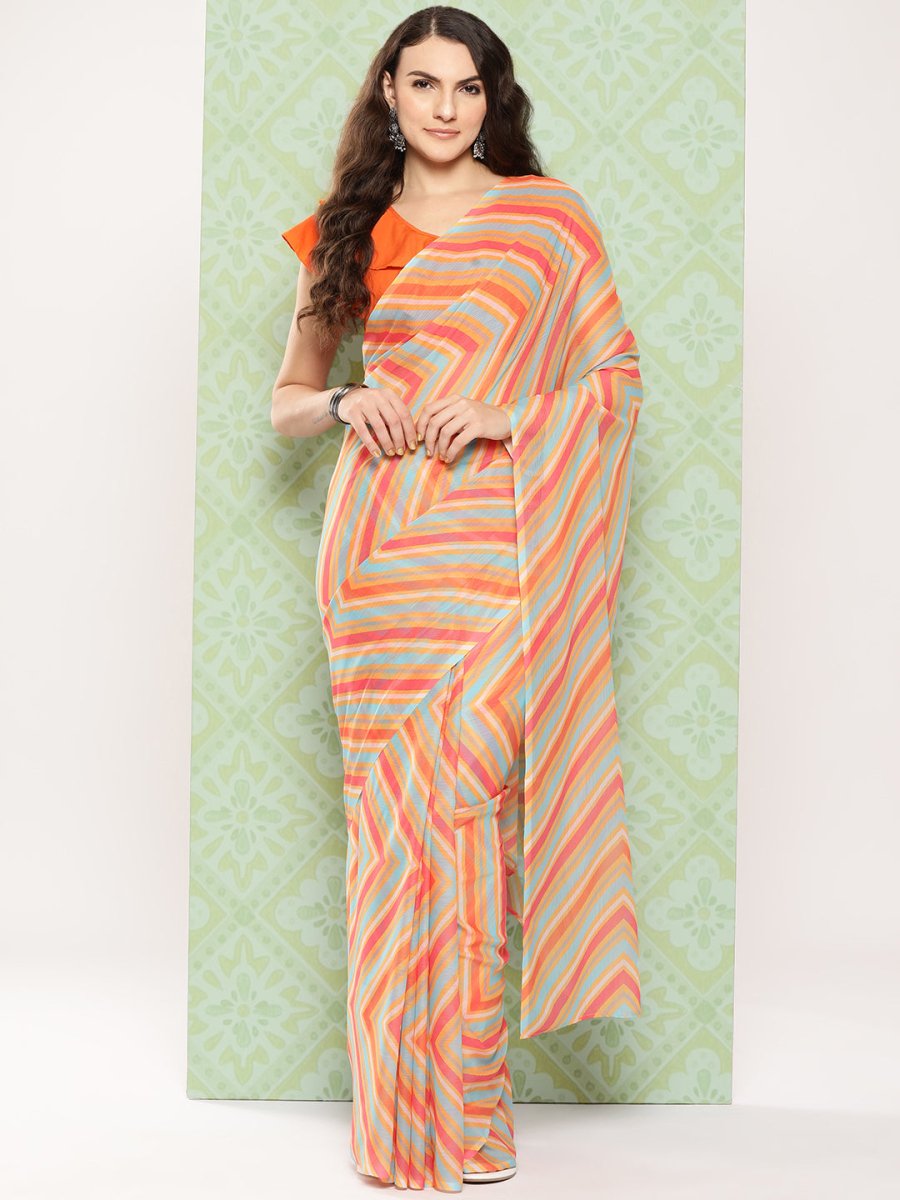 Ahalyaa Leheriya Poly Chiffon Saree