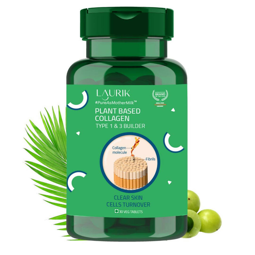 Laurik Plant Based Collagen Type 1 & 3 Tablets For Men And Women | Collagen Tablets For Skin Radiance And Elasticity