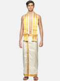 Sethukrishna Cream-Coloured Solid Dhoti For Men