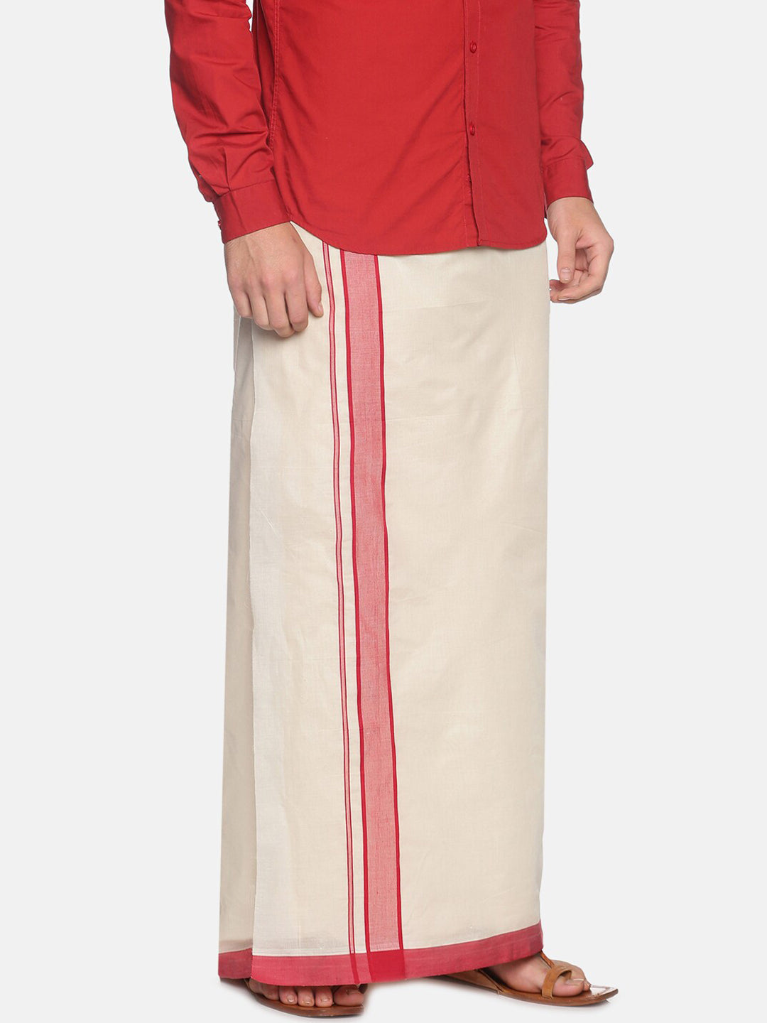 Sethukrishna Off White Traditional Kerala Double Mundu For Men