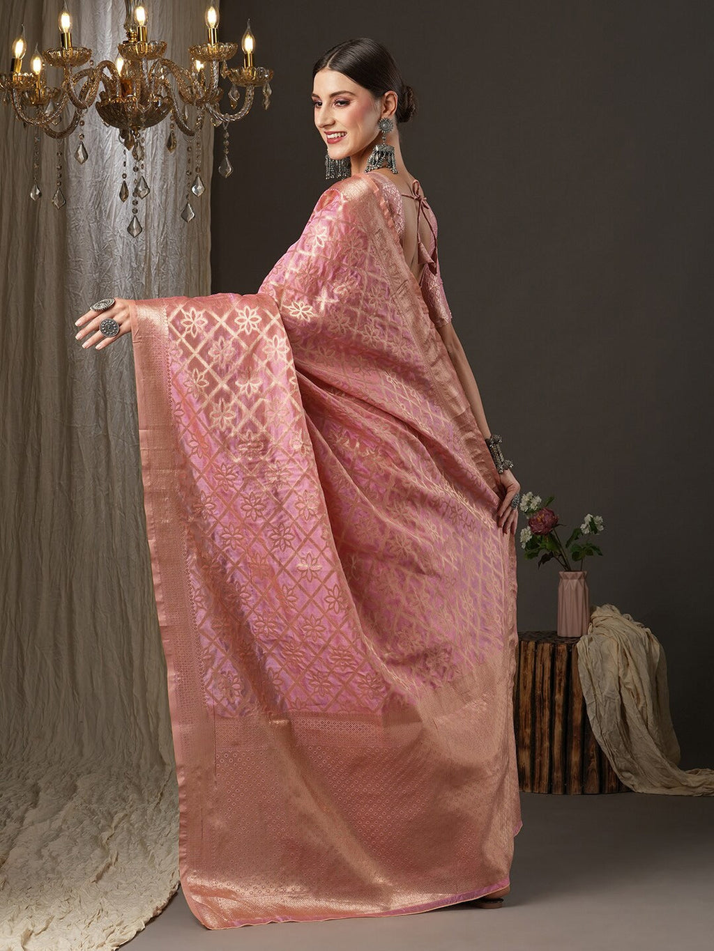 Saree Mall Ethnic Motifs Woven Design Zari Banarasi Traditional Sarees