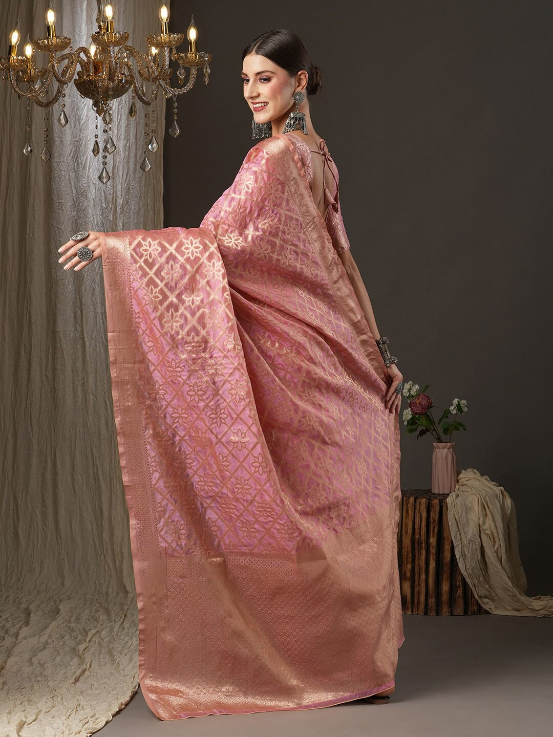 Saree Mall Ethnic Motifs Woven Design Zari Banarasi Traditional Sarees