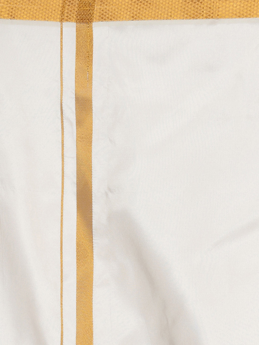 Sethukrishna Men Cream-Coloured Solid Art Silk Dhoti