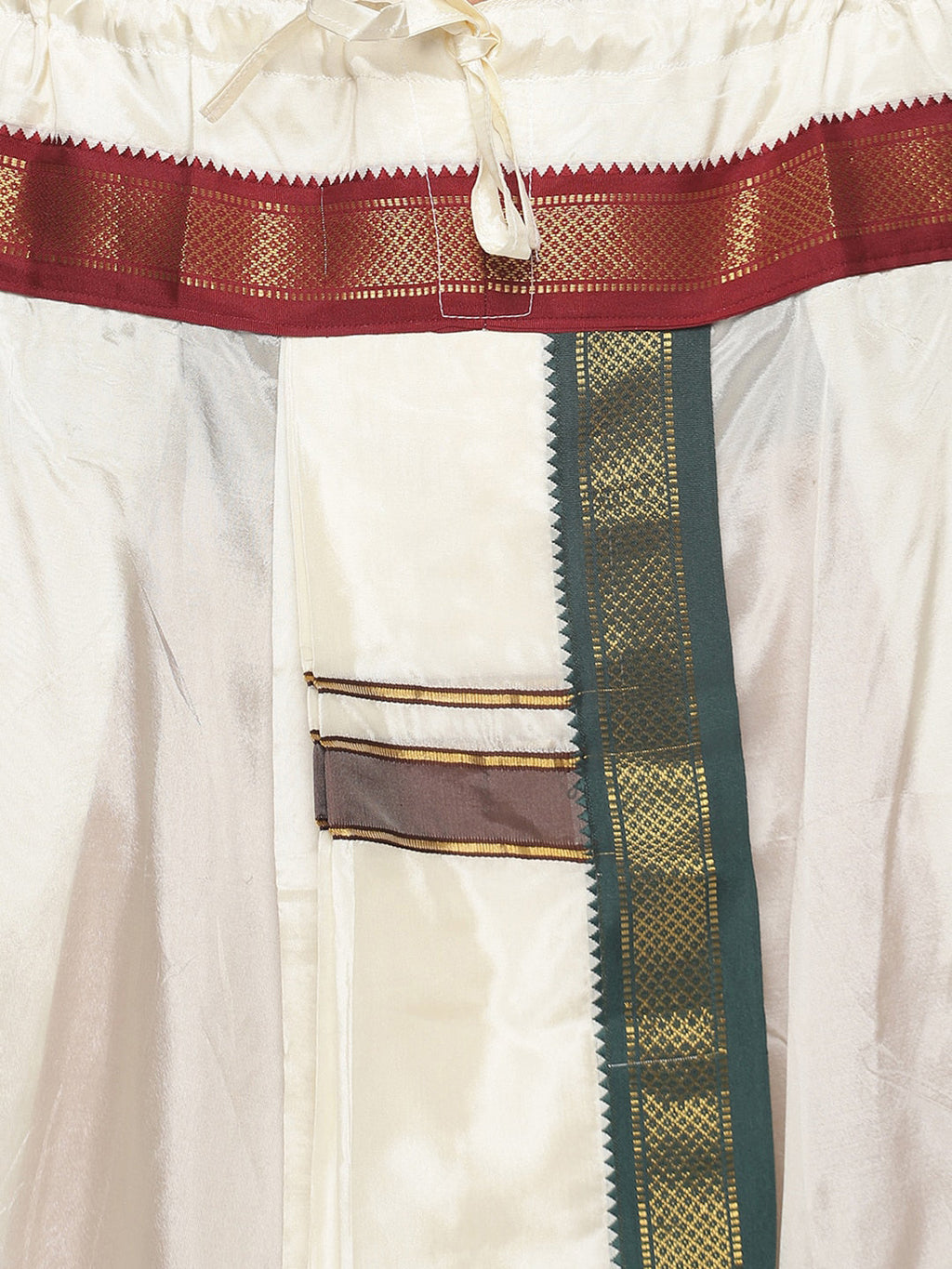 Sethukrishna Men Cream Solid Art Silk Dhotis