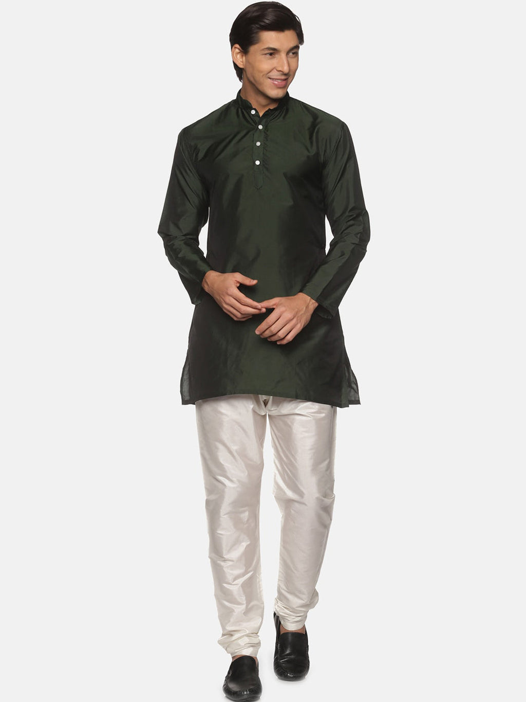 Sethukrishna Mens Green Kurta with Pyjamas