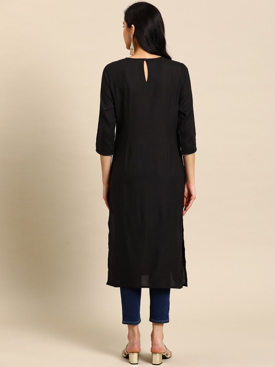 All About You Women Floral Embroidered Kurta