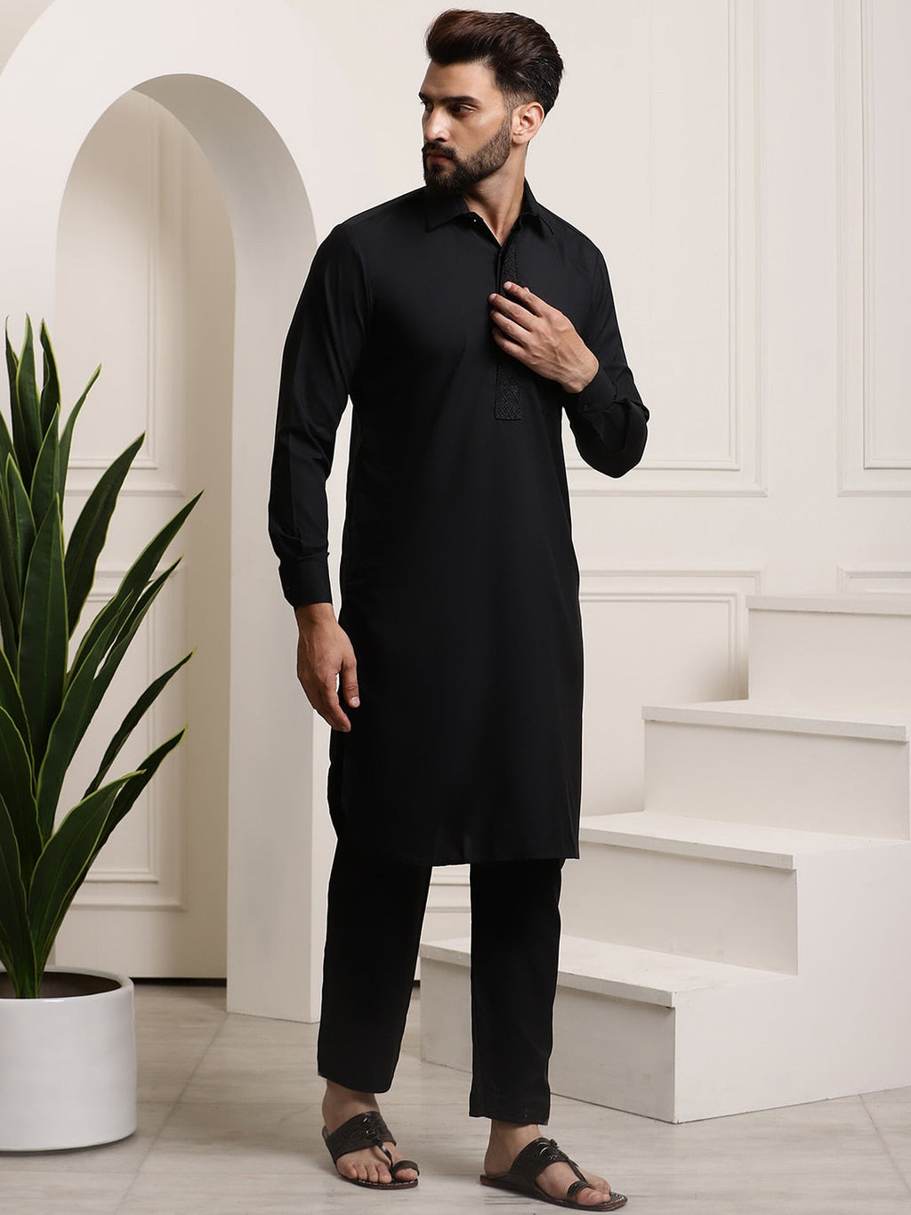 Sojanya Cotton Linen Kurta With Pyjamas
