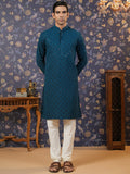 House of Pataudi Ethnic Motifs Embroidered Sequinned Straight Kurta With Churidar