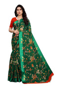 Vamika Green Linen Satin Patta Saree (MANSI GREEN)