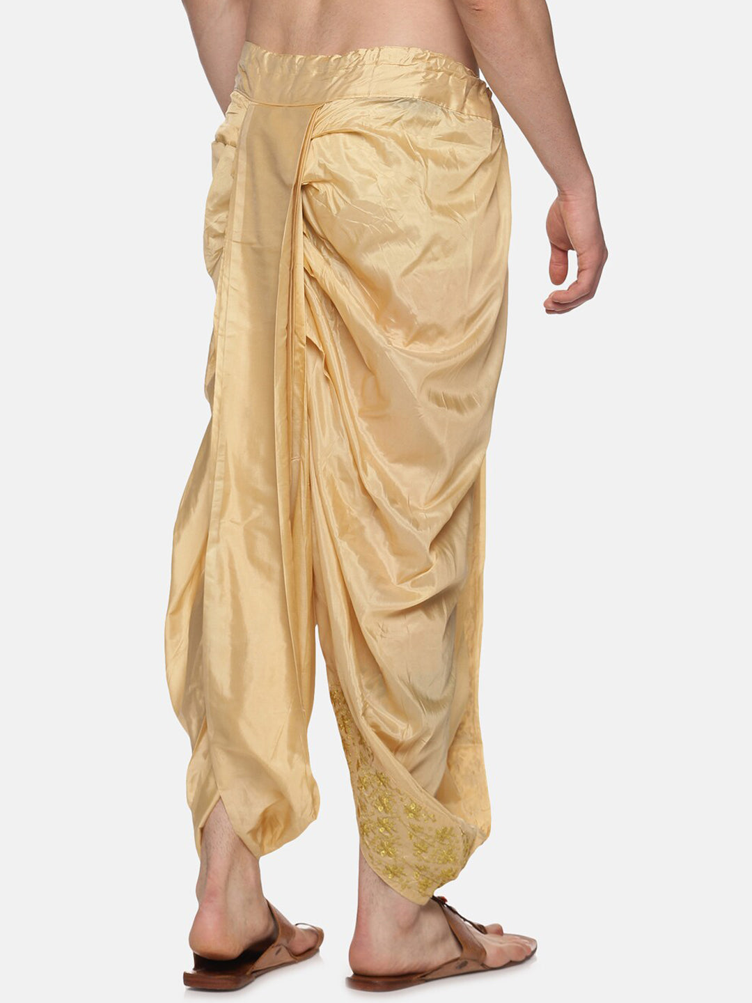 Sethukrishna Men Golden Embroidered Dhoti Pant