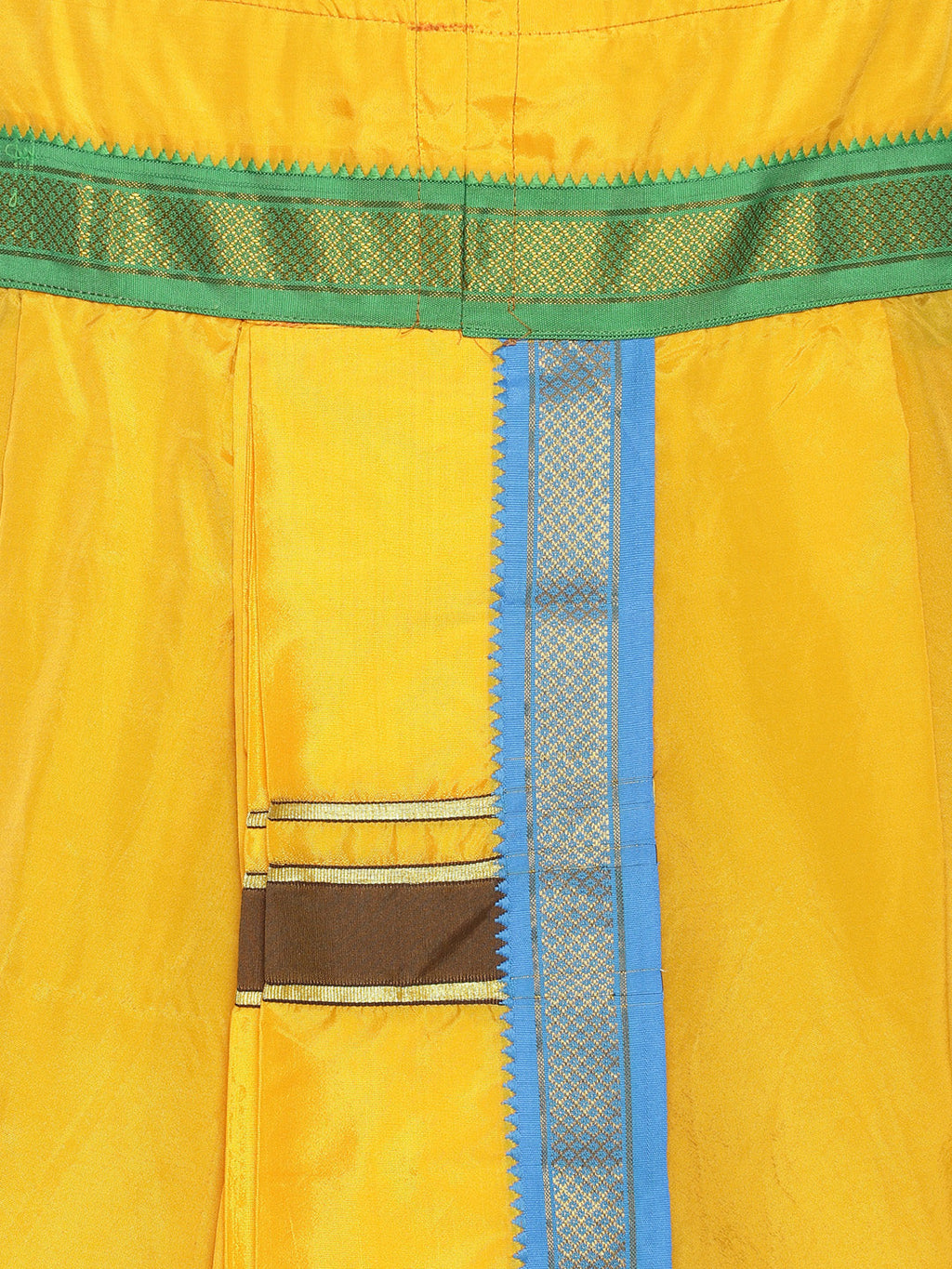 Sethukrishna Men Yellow Solid Double Layer Readymade Dhoti Pant