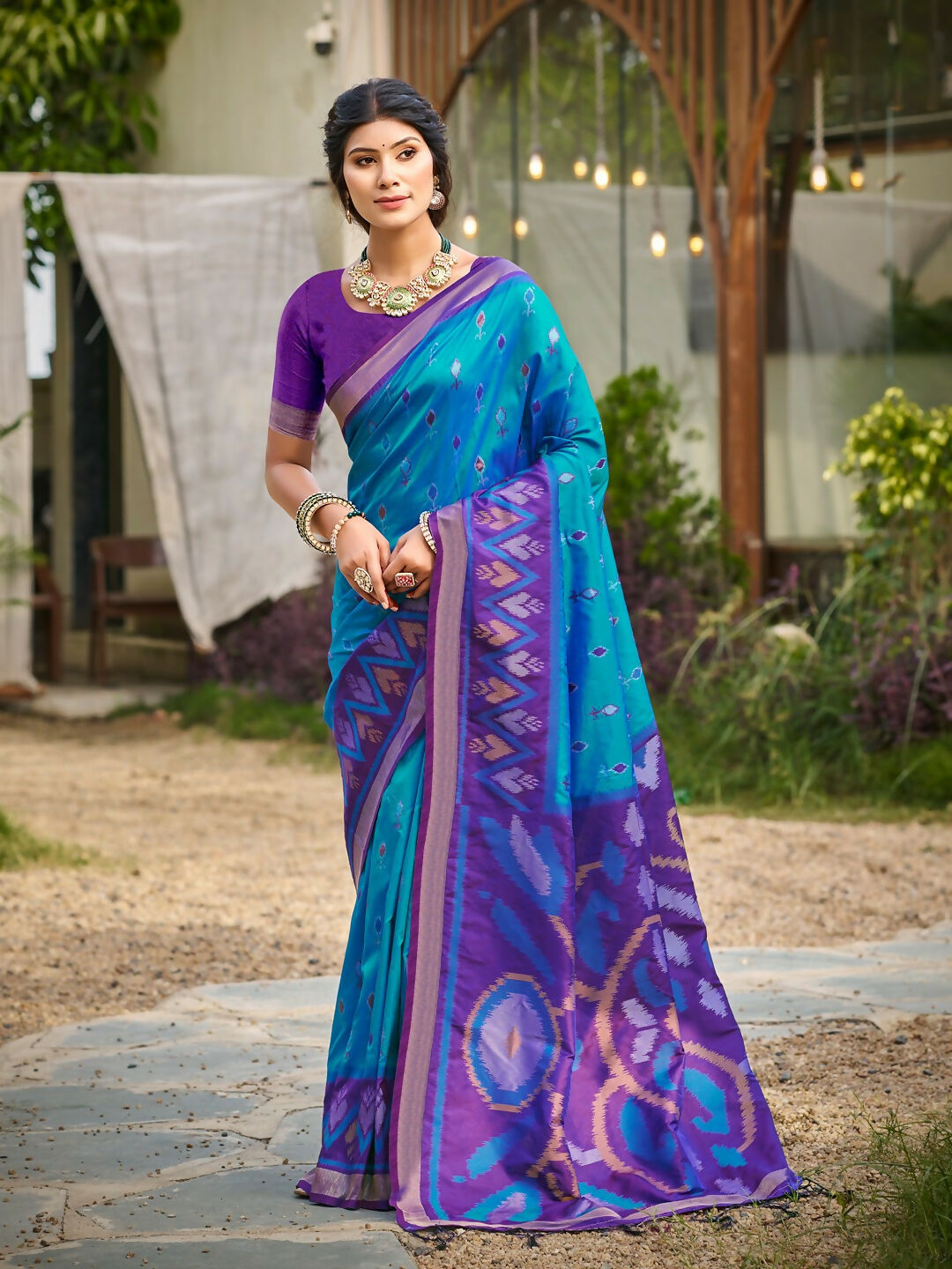Shree Shyam Fashion Blue Soft Silk Saree