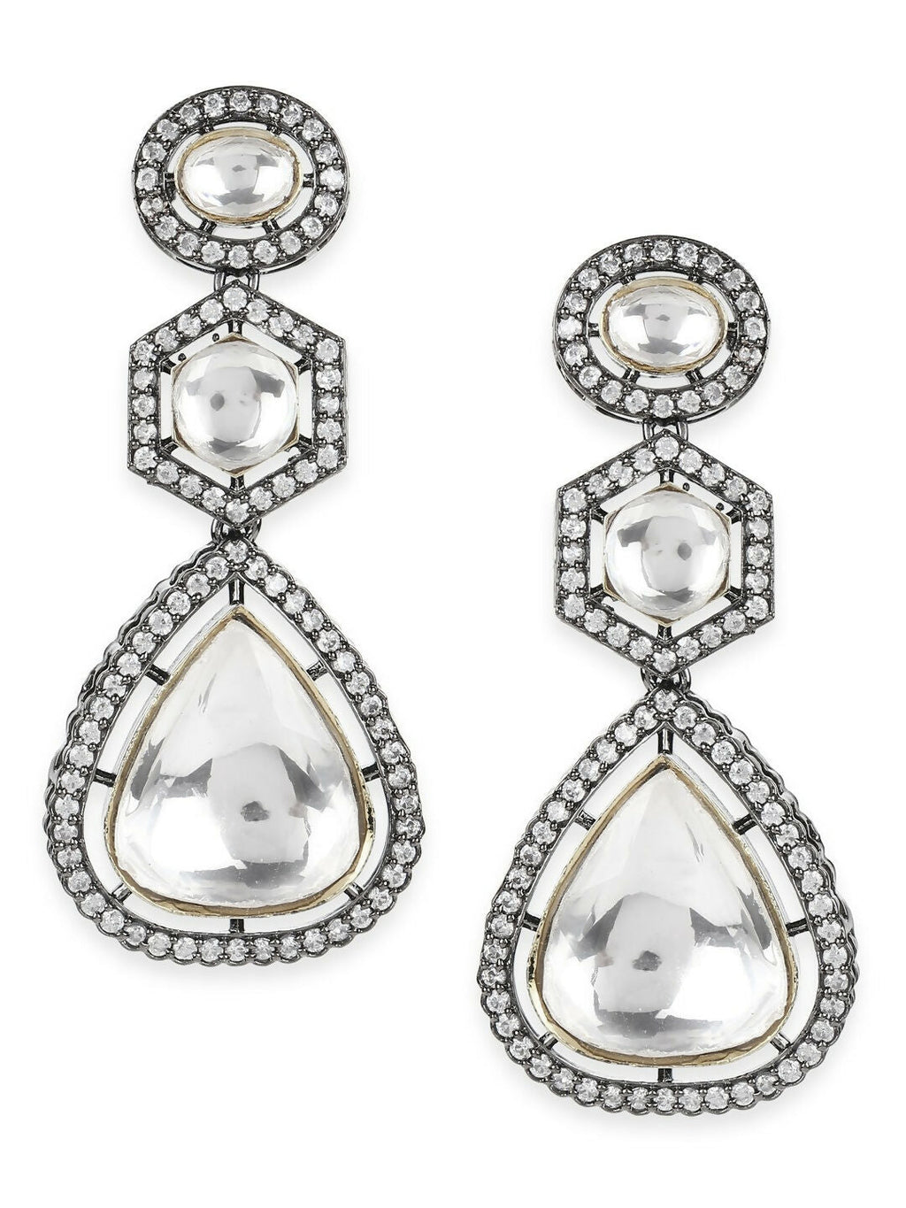 Zircon & Kundan Danglers- Ruby Raang