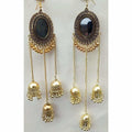 MS Fashion India Gold-Polished Stylish Fancy Party Wear Pearl Triple Jhumka Earrings