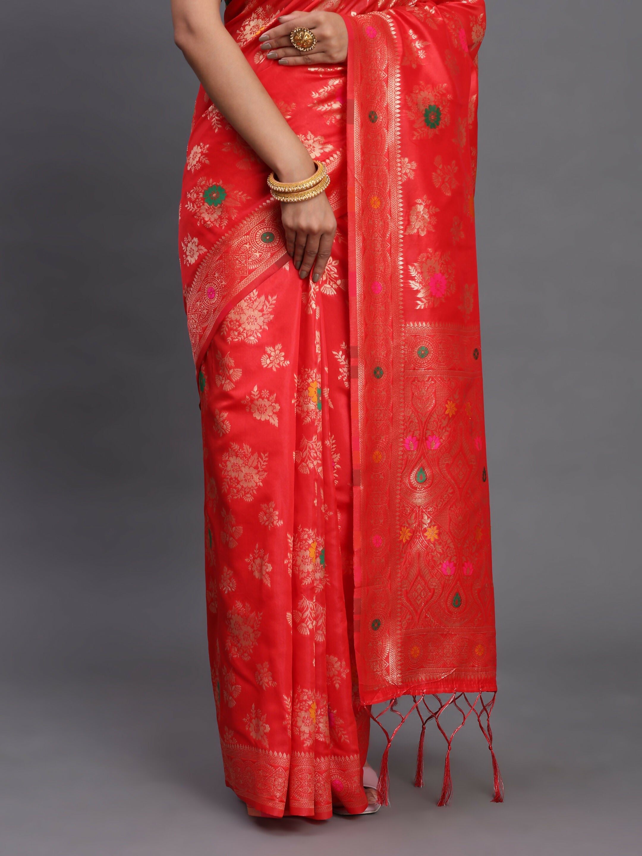 Shree Shyam Fashion Banarasi Silk Red Saree