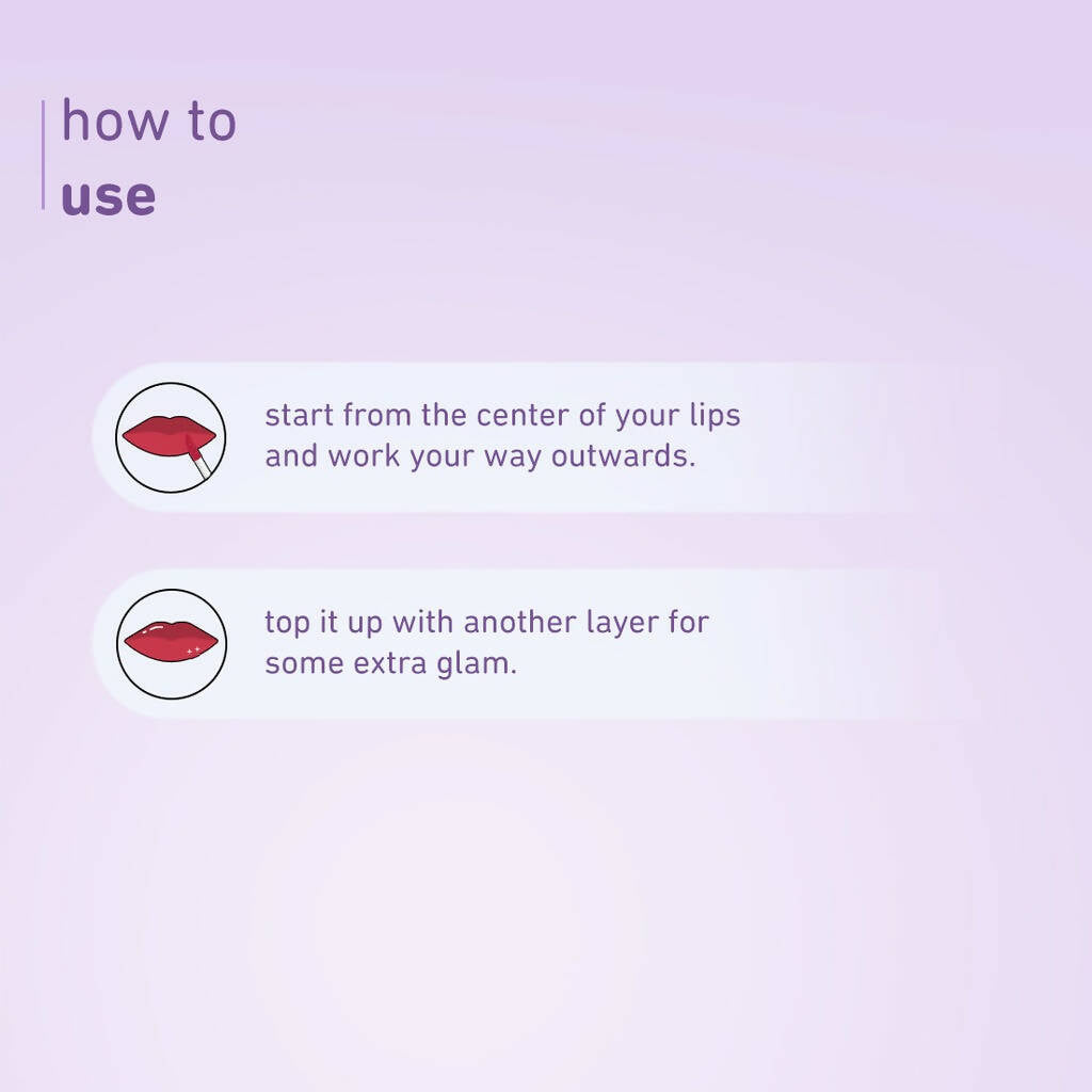 Plum Glassy Glaze Lip Lacquer 3-in-1 Lipstick + Lip Balm + Gloss 11 Red My Mind