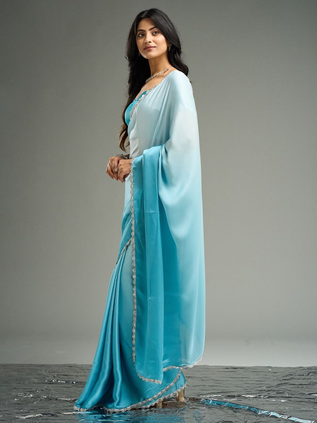 kasee Ombre Satin Saree