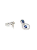 Stone kundan earrings (Blue) - Ruby Raang