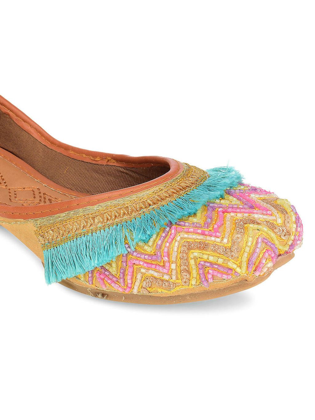 Desi Colour Women Indian Ethnic Footwear-Pink Pearl